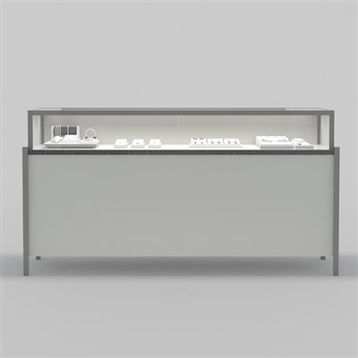 Μινιμαλιστική Urban Grey Φωτιζόμενη Βιτρίνα κοσμημάτων χωρίς πλαίσιο με βάση χωρίς ραφή