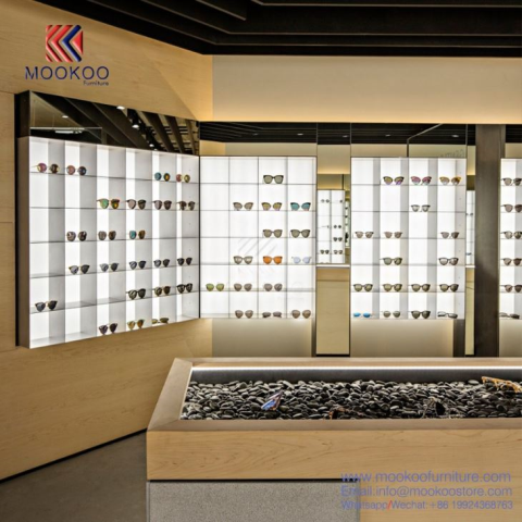 Οπτική επίδειξη τοίχου Γυαλιά Έπιπλα Design Showcase