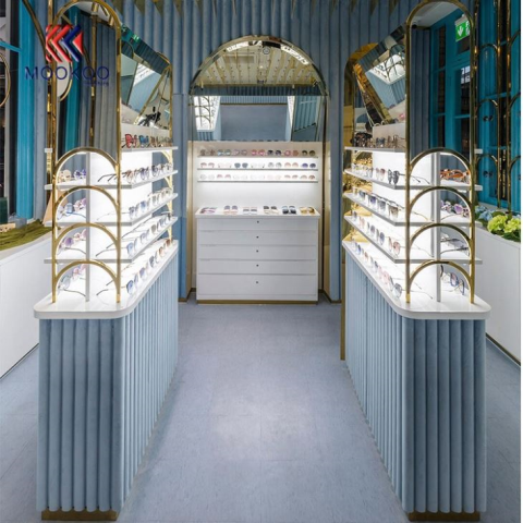 Σύγχρονη γυαλιά ηλίου κατάστημα εσωτερική διακόσμηση βιτρίνα εμφάνιση καμπίνα