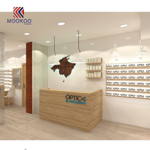 Ξύλινο Οπτικό Οθόνη Σχεδιασμός καμπίνας Eyegalsses Store Εσωτερική Διακόσμηση Προμηθευτής
